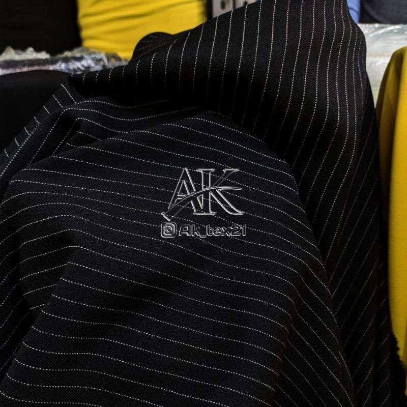 Promo Bahan Kain Semiwoll Salur Premium/Semiwoll stripe/Kain Celana & Jas(harga tercantum per 1 mete