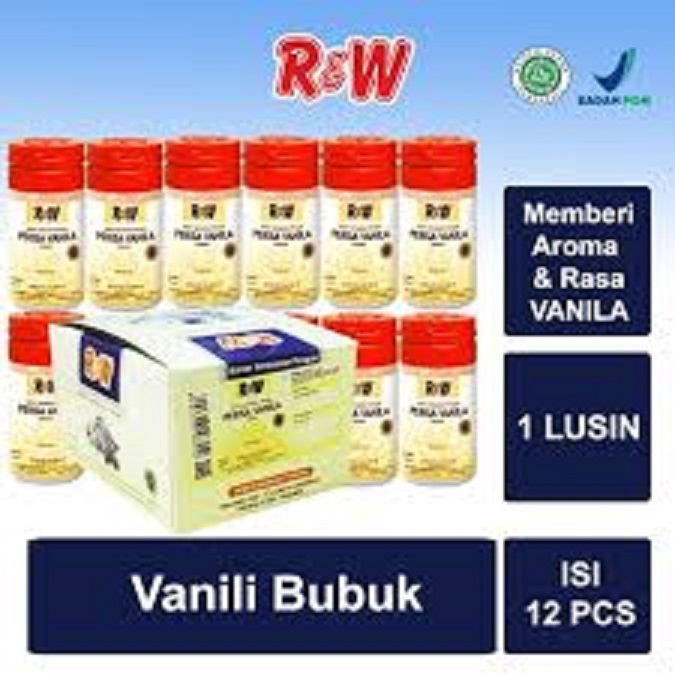 

Vanili Bubuk Perisa Vanila Rajawali R&W RW 1 Pak isi 12 Pcs 4gr ( 1 Lusin )