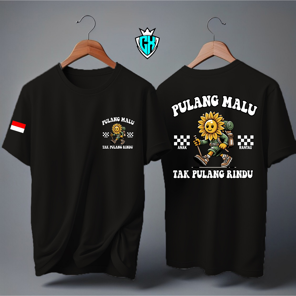 KAOS ATASAN PULANG MALU TAK PULANG RINDU BENDERA DB/KAOS VIRAL/PAKAIAN PRIA/PAKAI WANITA
