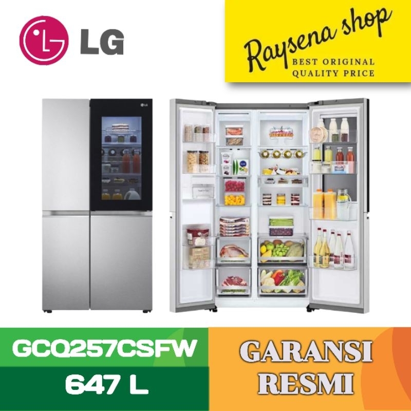 LG KULKAS INSTAVIEW SIDE BY SIDE REFRIGERATOR GCQ257CSFW