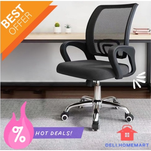 Kursi Putar Kantor Minimalis Bisa Naik Turun / Kursi Kerja Hidrolik / Bangku Belajar / Office Chair 