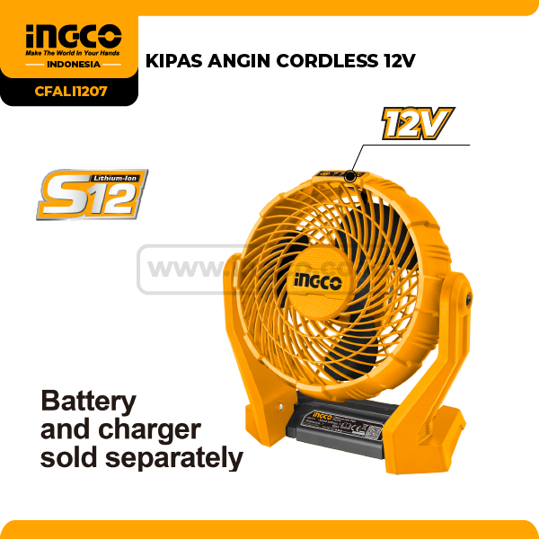 CFALI1207 (KIPAS ANGIN CORDLESS 12V) INGCO