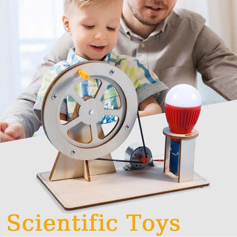 Mainan Edukasi Fisika/Mainan Generator/Mainan Edukasi Generator Bohlam Kayu Diy