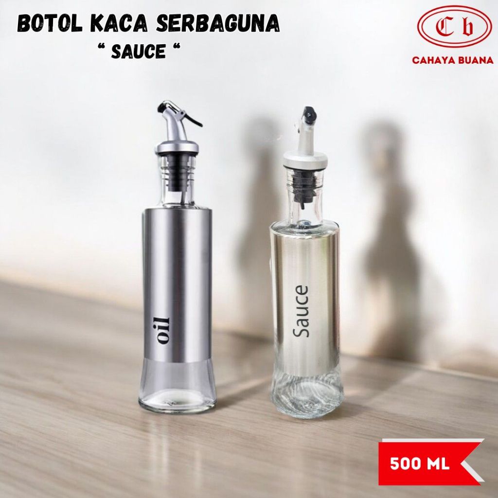 500 ML SAUCE/OIL BOTOL KACA Minyak Goreng Sirup Kecap Cuka Botol Beling Olive Oil Bottle Hijau Premi