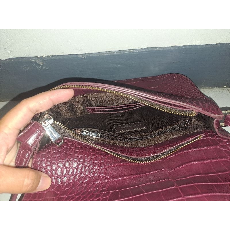 sling bag hush puppies leather ori Preloved