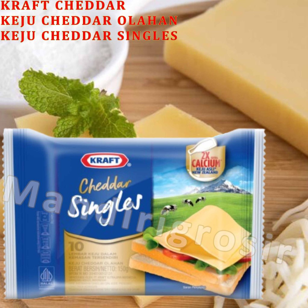 

Keju Cheddar Olahan * Kraft Singles * Keju Cheddar Lembar * Isi 10 Slices * 150gr