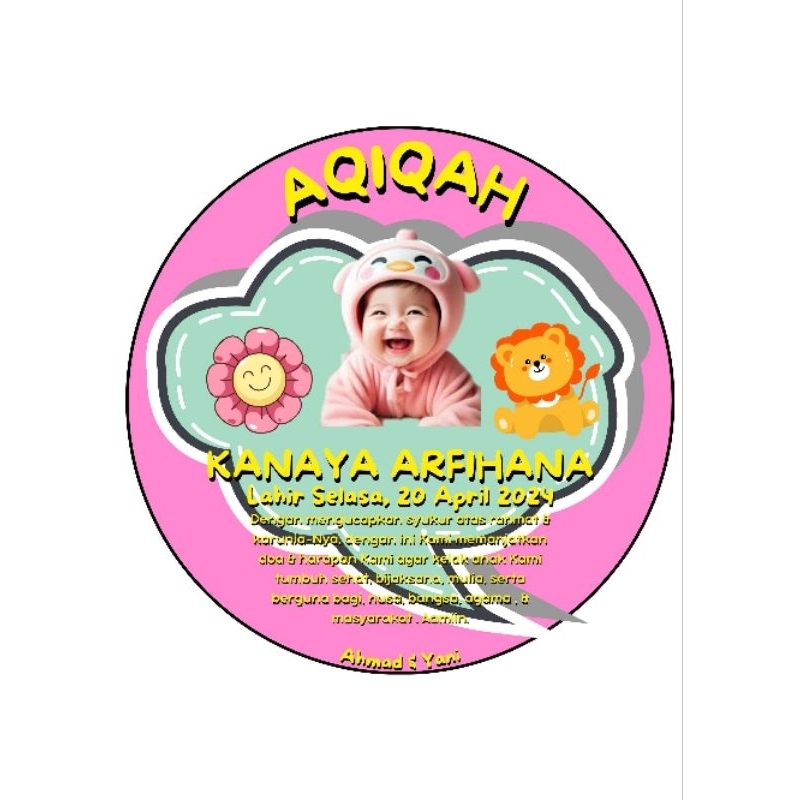 

stiker aqiqah custom lingkaran bebas