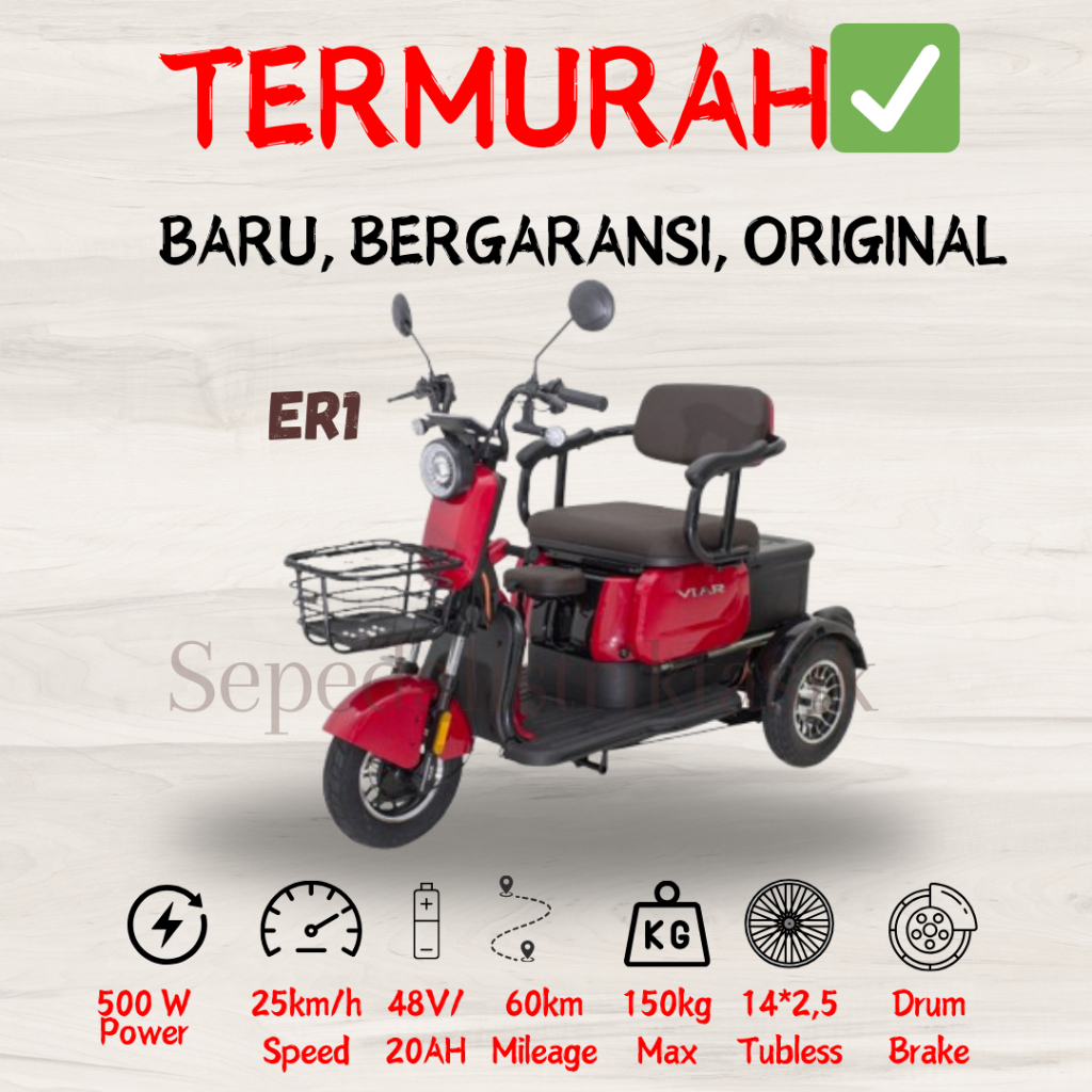 MOTOR LISTRIK VIAR ER1 - ORIGINAL - GARANSI RESMI - MOTOR LISTRIK MURAH