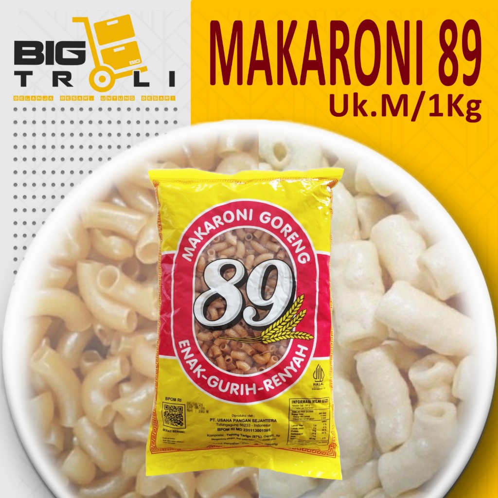 

Makaroni Mentah Cap 89 uk M1kg | L1kg | L750gr