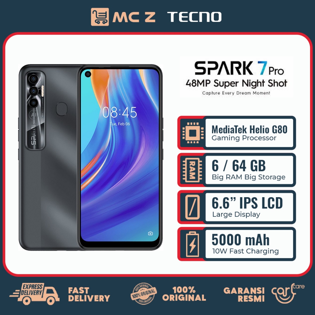 Tecno Spark 7 Pro Ram 6/64 GB