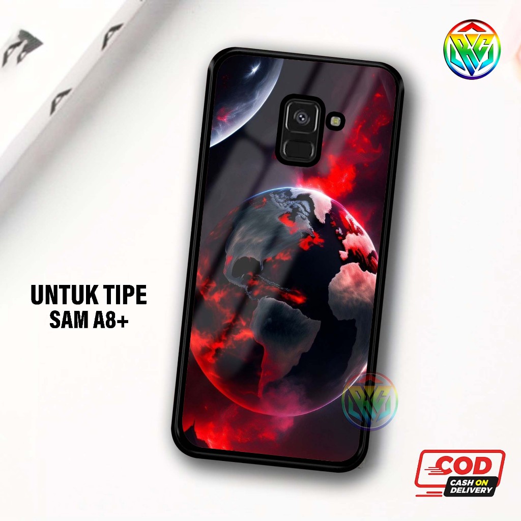 Real Case Samsung A8+ Terbaru Case kilau - New Case Glossy casing Hp Samsung A8+ [Motif BLN] - Hardc