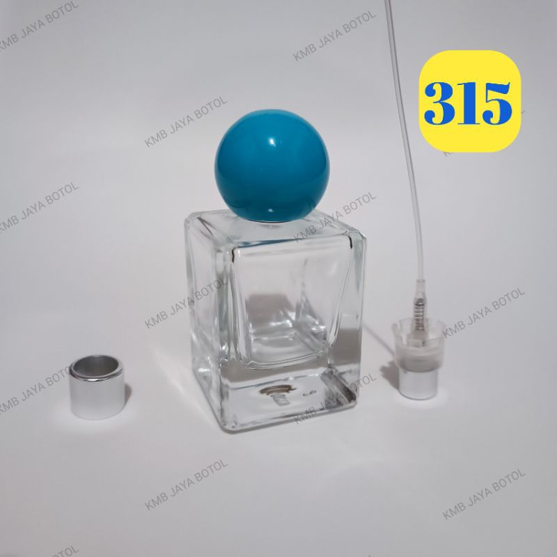 BOTOL PARFUM CC12009 TUTUP BLUE OCEAN 50 ML SEMI PRESS, BOTOL PARFUM SPRAY, BOTOL PARFUM CANTIK, BOT