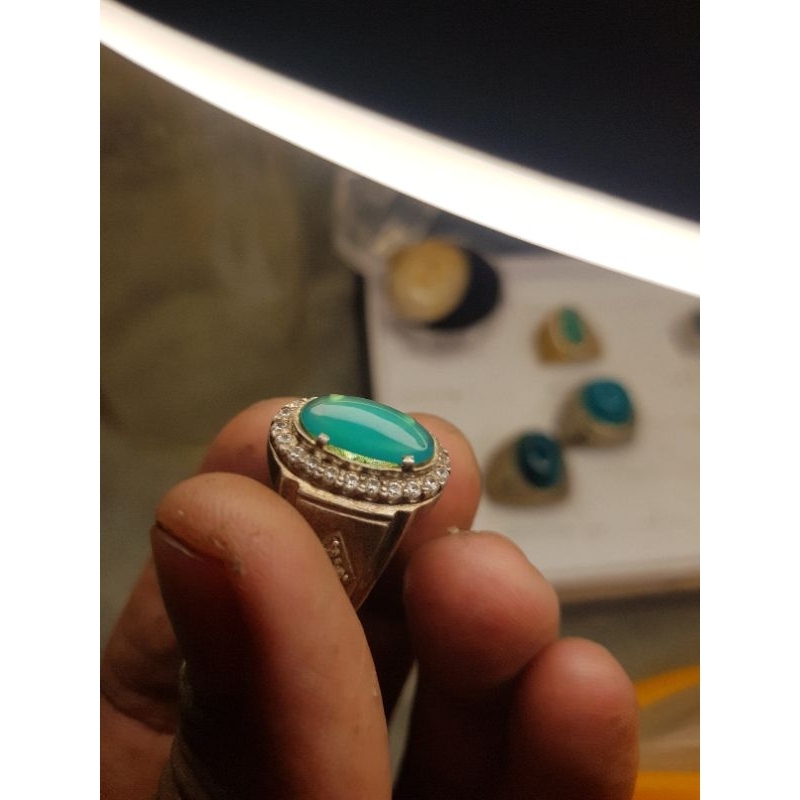 Bacan Ring Perak Microsetting Giwang Dim