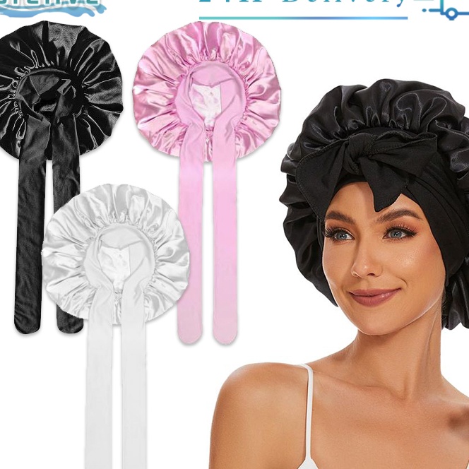 Kilat Hair Bonnet Satin Cap Night Silk Cap Hair Silk Hair Wrap Sleep Cap Hair Bonnet