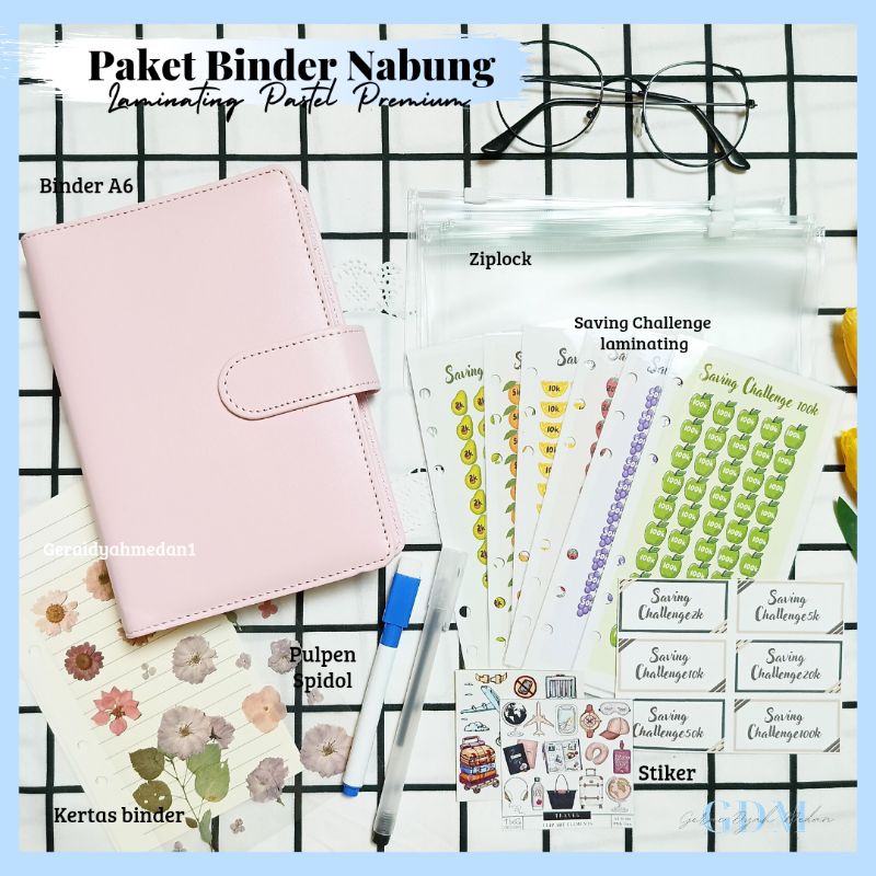 

Paket Binder Nabung Pastel Laminating Premium Lengkap