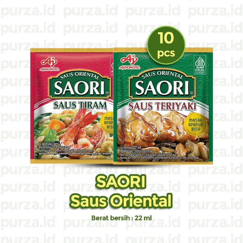 

Saori Saus Tiram Saus Teriyaki 1 Renceng isi 10 pcs