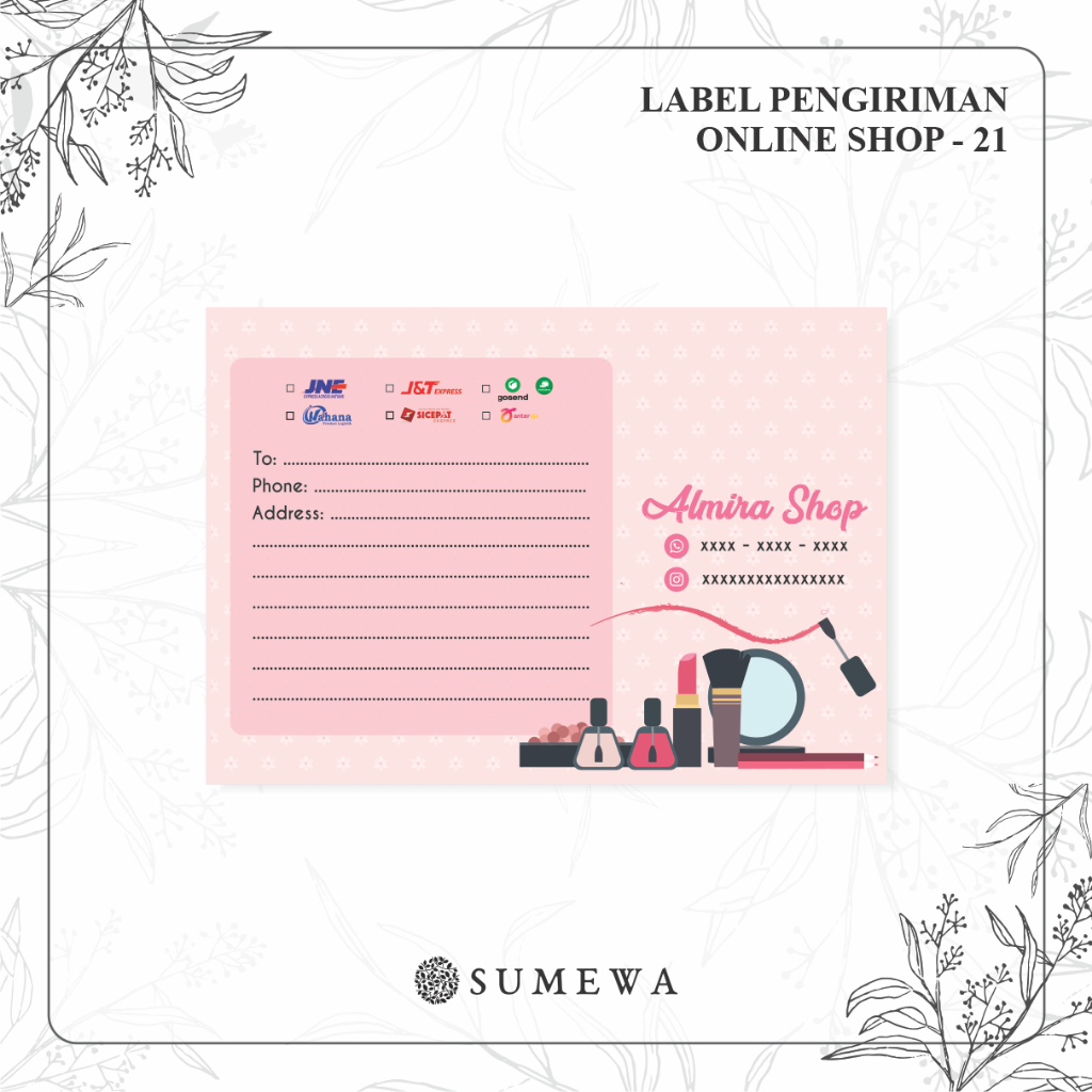 

Label Pengiriman Online Shop / Label Paket / Label Alamat / Sticker Pengiriman / Sticker Resi / Label Olshop - 21