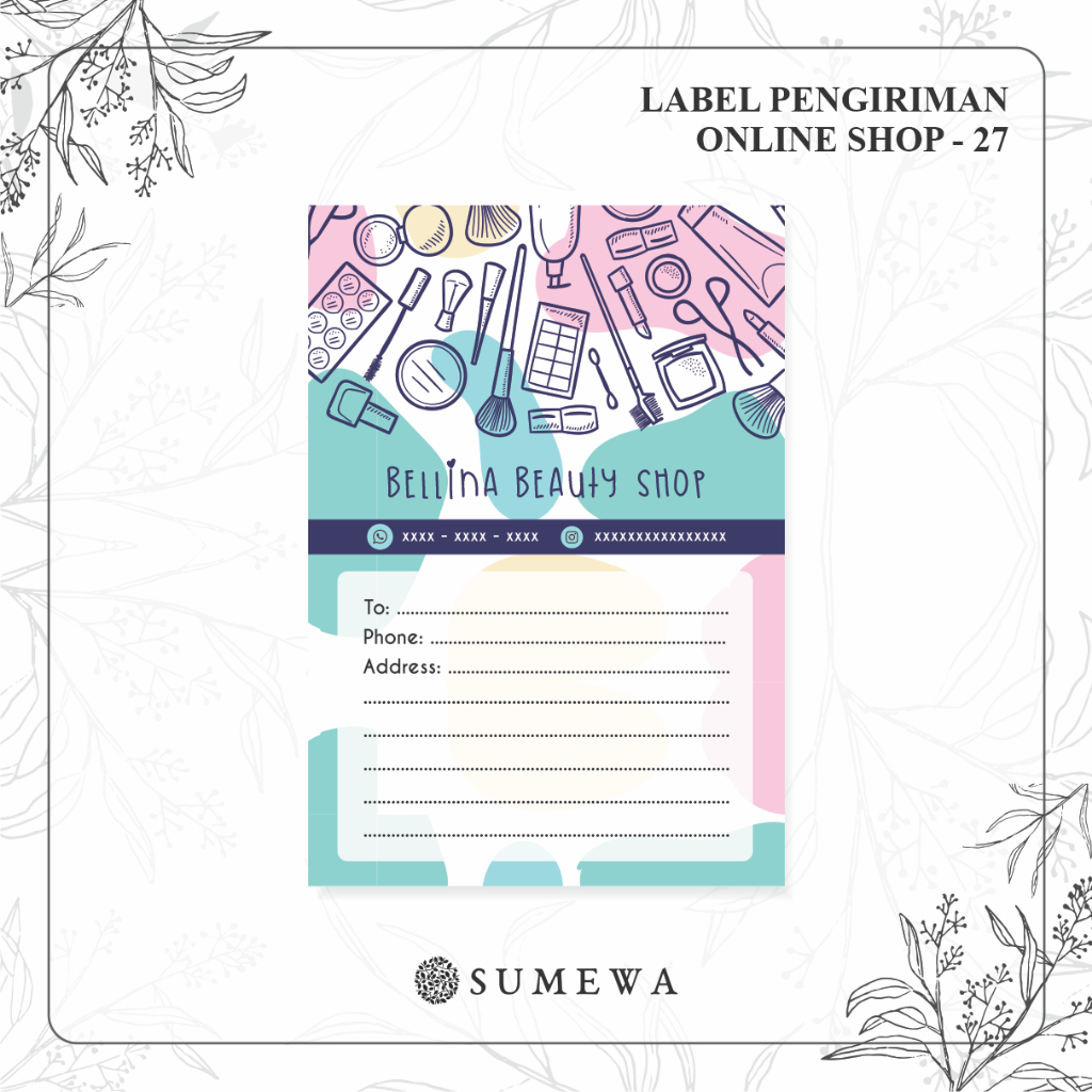 

Label Pengiriman Online Shop / Label Paket / Label Alamat / Sticker Pengiriman / Sticker Resi / Label Olshop - 27