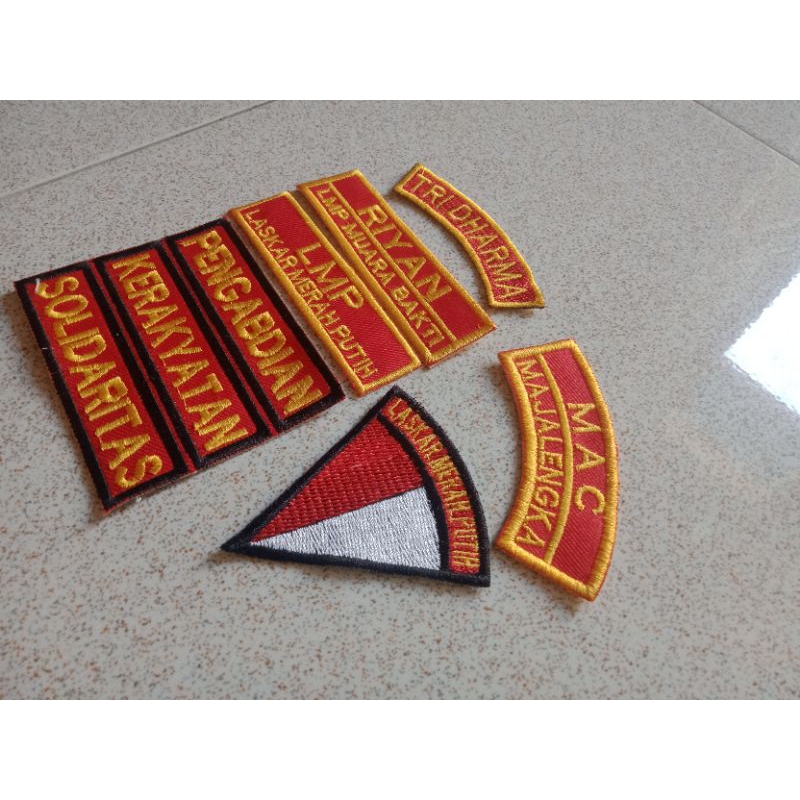papan nama lmp terbaru.atribut bordir laskar merah putih