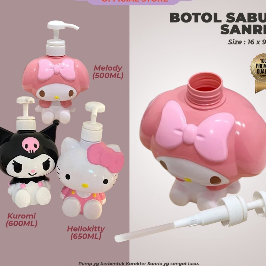 Kilat Botol Pump Tempat Sabun Wadah Sabun Cair Sanrio Cinnamoroll Kuromi Hello Kitty My Melody Dispe
