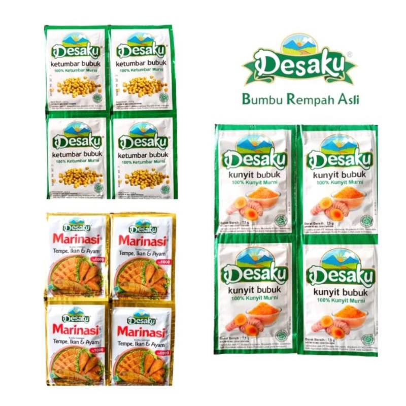 

Desaku Bumbu Bubuk/ Marinasi/ Ketumbar/ Kunyit - 12 pcs/renceng