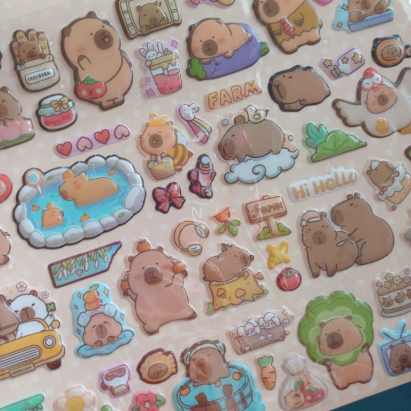 

Sticker timbul capybara besar 60012 isi 2 lembar