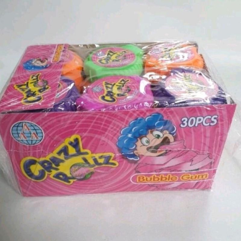 

Permen Bubble Gum Crazy Rolls Isi 30 Pcs