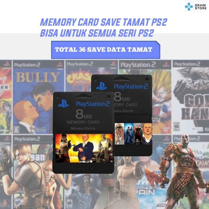 Memory Card PS2 Save Data Tamat 8mb