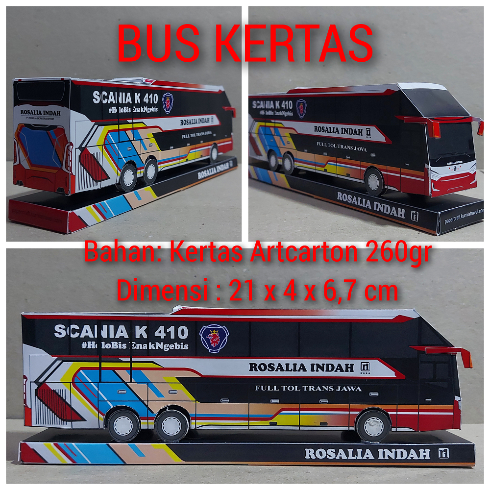 Miniatur Bus Rosalia Indah SR3 XHD Double Dekker