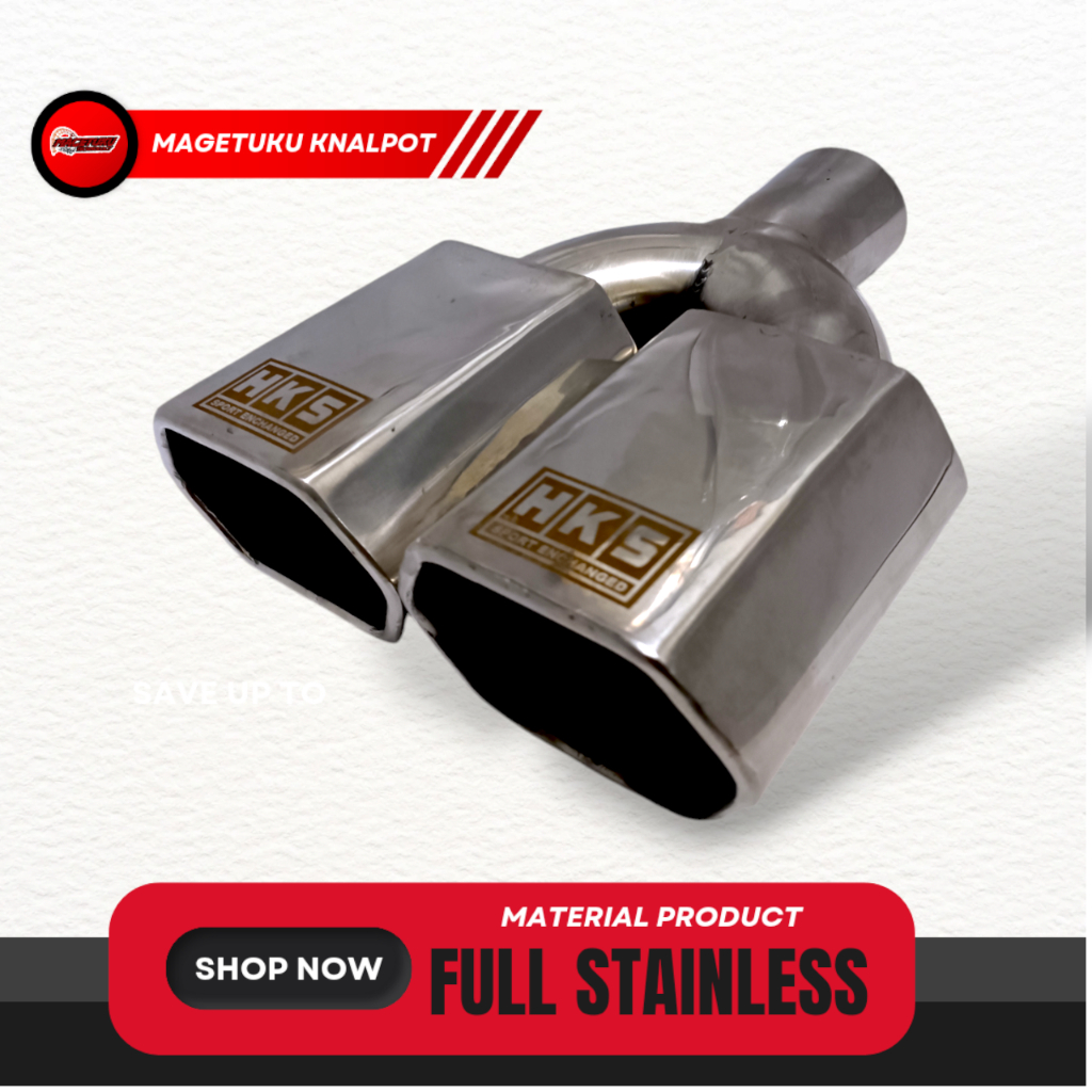 Knalpot Sos Mobil Solar dan Bensin HKS Prisma Segi Enam Stainlees Cabang Knalpot Suos Truk
