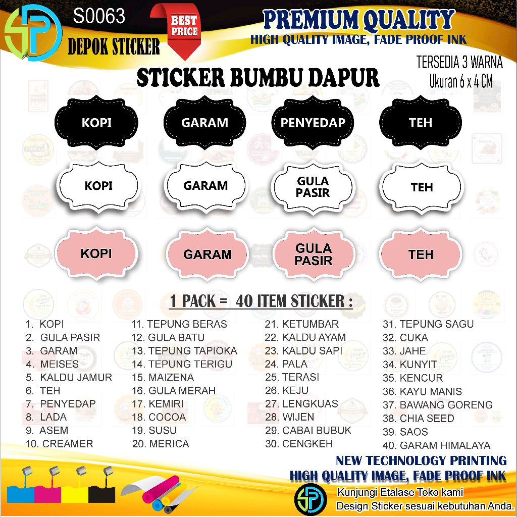 

Stiker label BUMBU DAPUR