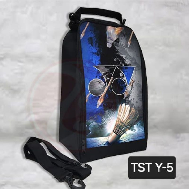 Tas sepatu badminton tas jinjing pakai tali selempang tas selempang bulutangkis TST