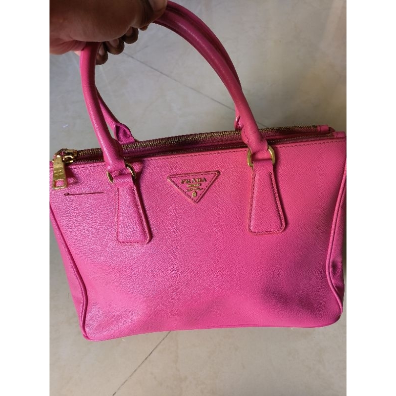 Tas Soulder Bag Wanita Preloved Prada Milano Pink Second Pemakaian