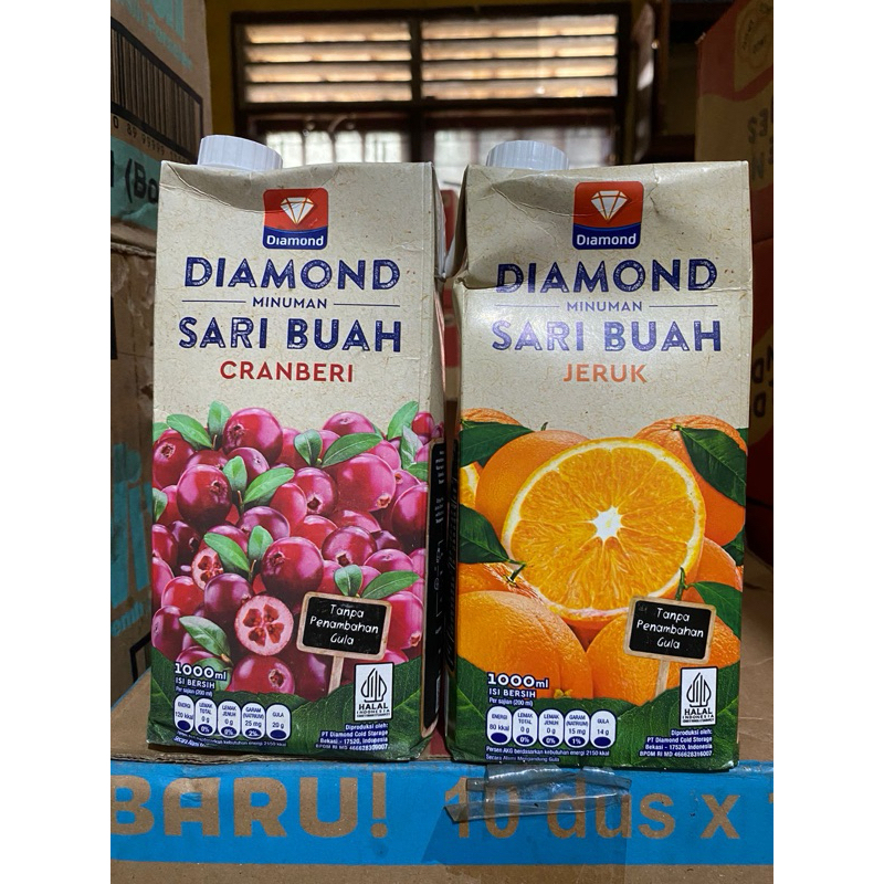 

DIAMOND UHT Juice Drink 1000ml, Jus Buah Blueberry/Cranberry/Guava 1L - No Added Sugar