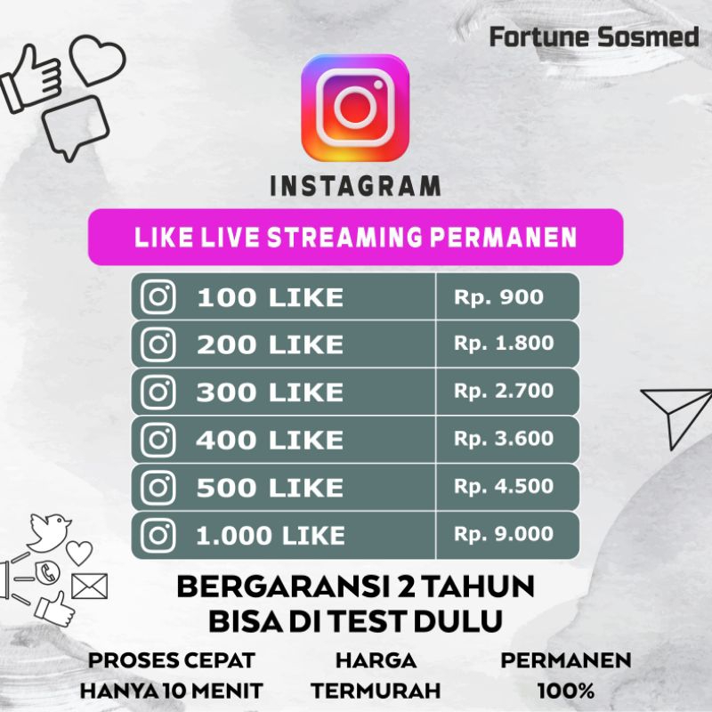 like instagram Permanen Real Aktif Proses Cepat Kualitas Terbaik Bergaransi 2 Tahun