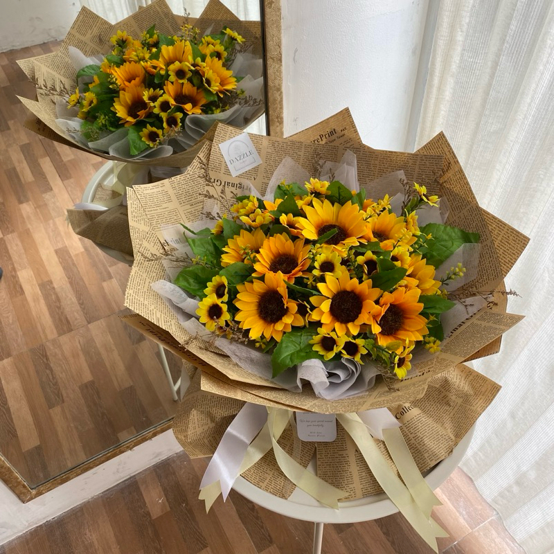 READY | SUNNY ARTIFICIAL BOUQUET | DAZZLE FLORIST - Buket Bunga Matahari Palsu Hadiah Gift Kado Wisu