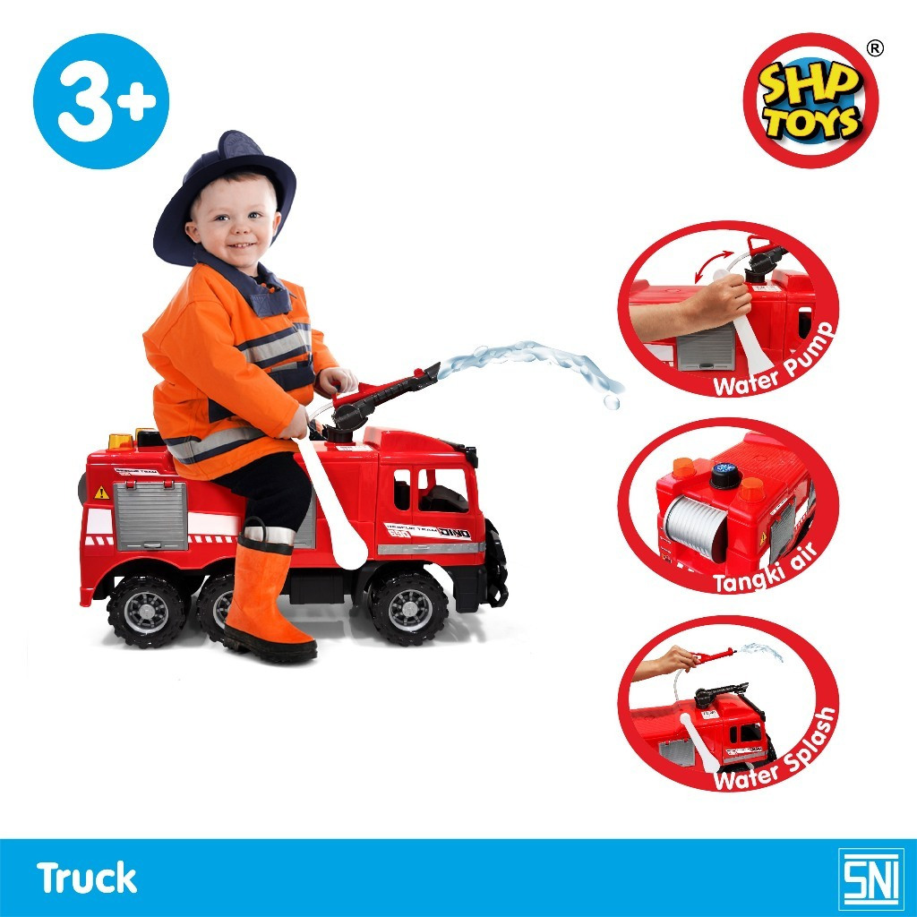 Mobil Anak Bisa Dinaiki Truk Pemadam Kebakaran Mainan Mobil Dorong Anak Bisa Semprot Air SHP690