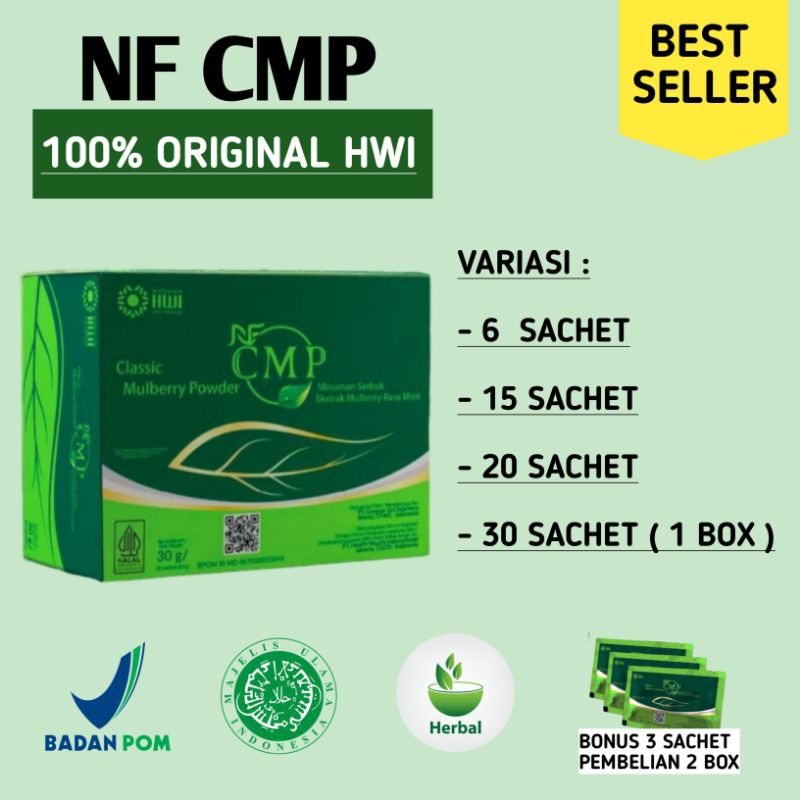 

CMP HWI ORIGINAL 100% CLASSIC MULBERRY POWDER RASA MINT 1 BOX ( 30 SACHET )