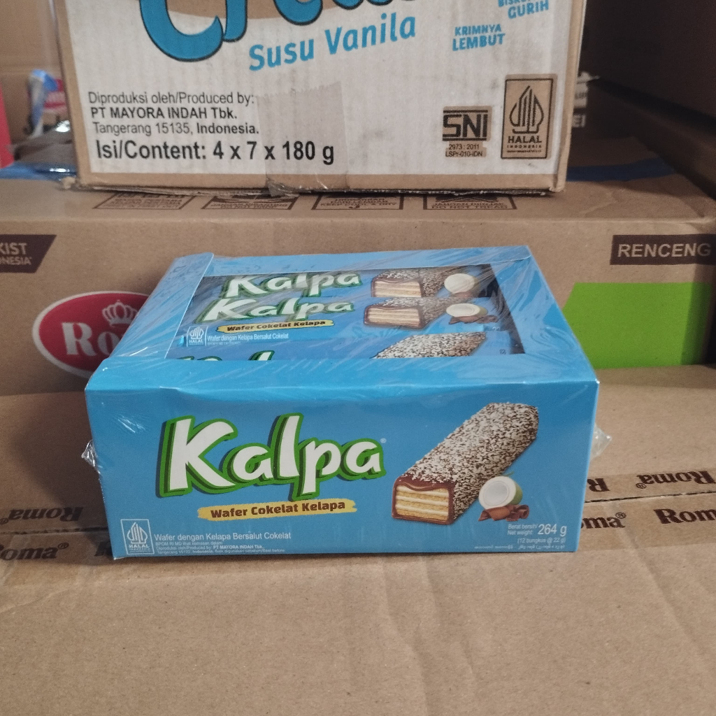 

Kalpa Wafer 1 Dus, Isi 8 Box - Snack Coklat Kelapa Murah, 1 Pack Isi 12 Pcs