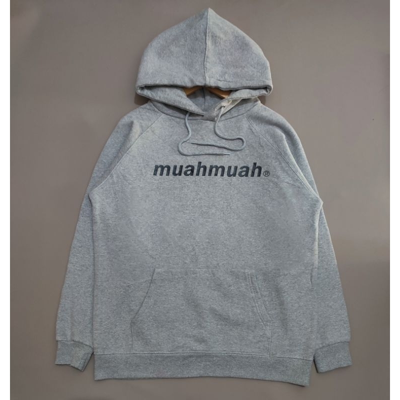 Hoodie muahmuah abu second