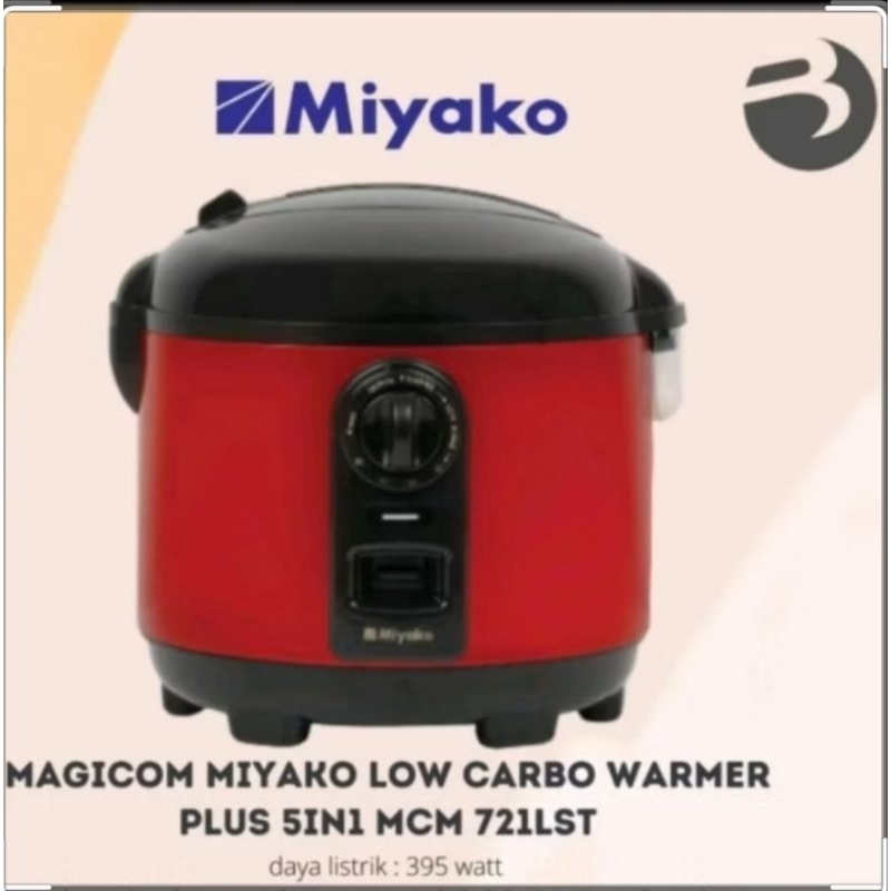 MIYAKO Low carbo / low sugar / rendah. gula Miyako Magic  com  ,Rice cooker Plus 5 in 1  MCM721  1.8