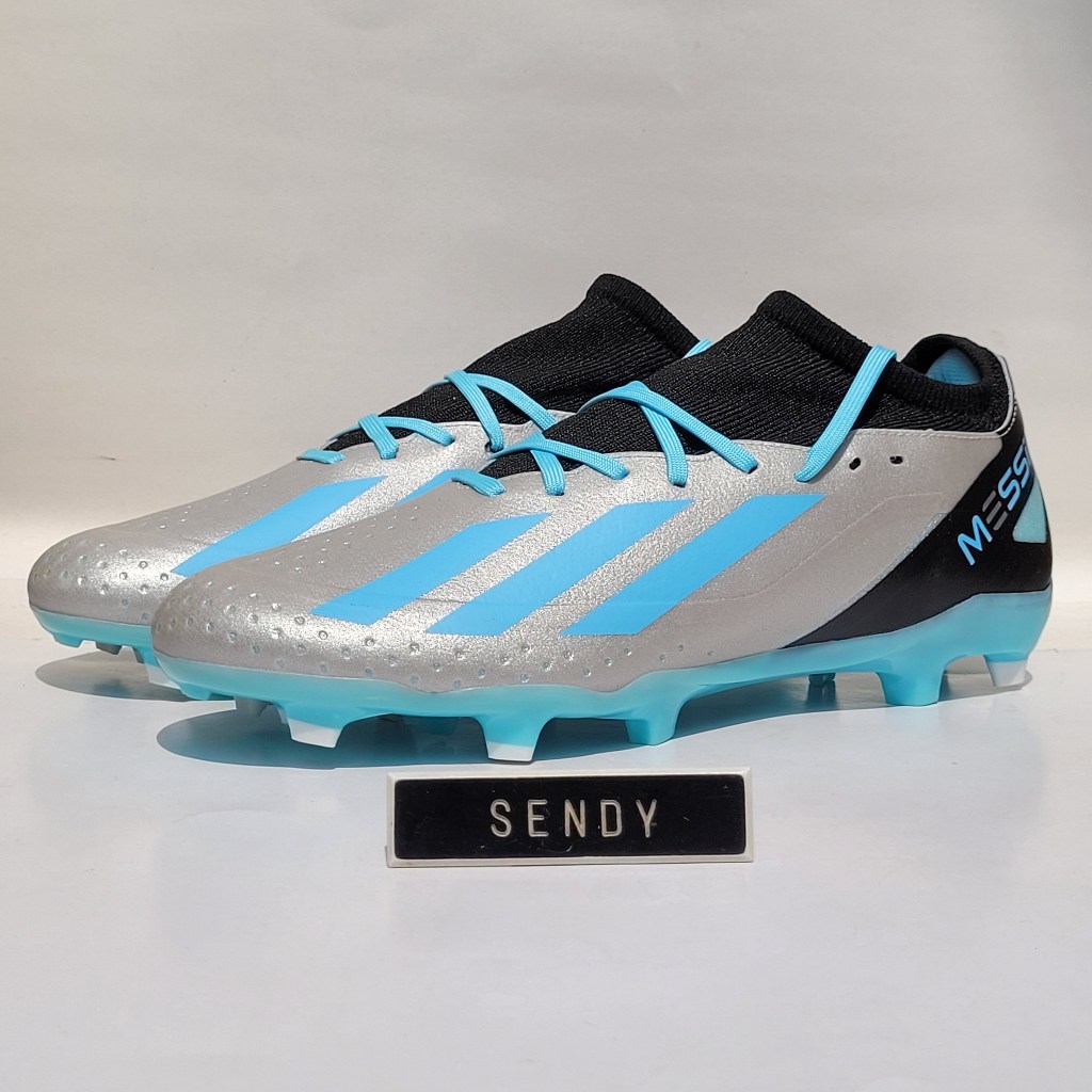 Adidas X Crazyfast Messi .3 FG IE4078 Silver Metallic Bliss Blue Core Black Warna Silver Biru Origin