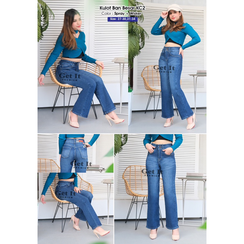 RB New Celana Jeans Kulot Get It Ripped Highwaist Sz 31-34