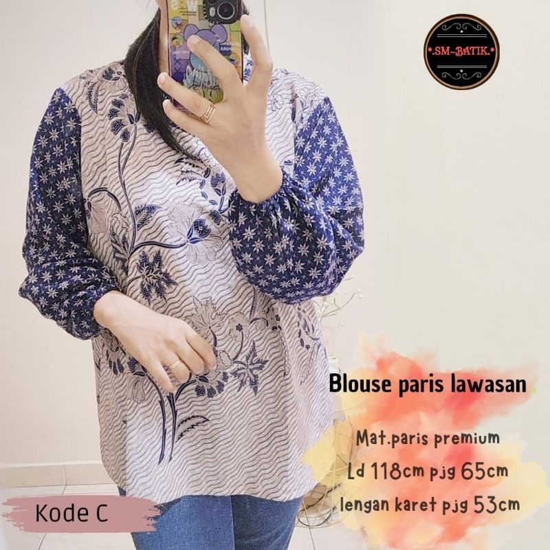 BLUS BATIK,BATIK PARIS,BLUS TERBARU,BLUS WANITA,BATIKKUMURAH