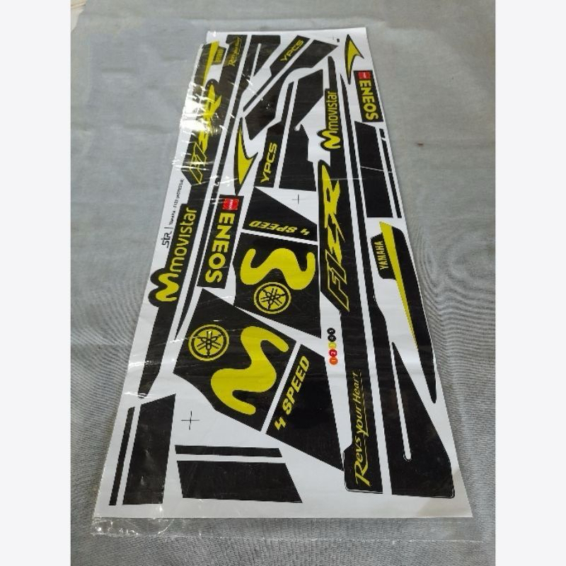 Best Striping Sticker Body Yamaha FizR FIZ R FIZR MOVISTAR VNYL Hitam Kuning