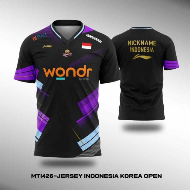 BAJU BADMINTON JERSEY BULU TANGKIS JERSEY INDONESIA KOREA OPEN