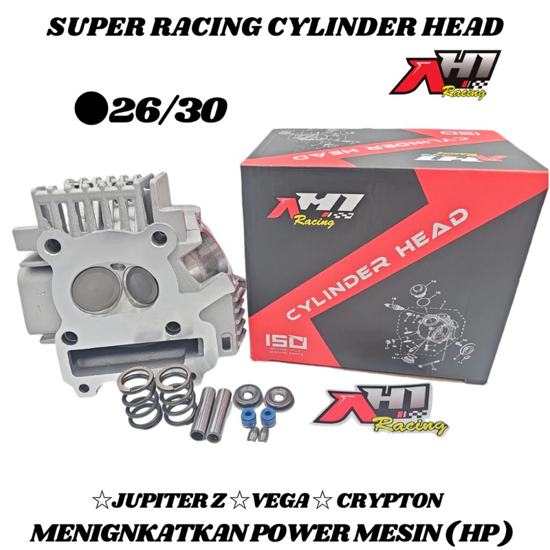 CYLINDER HEAD BLOK AH1 RACING JUPITER Z OLD JUPITER Z BURHAN VEGA R Klep 23/27 24/28 26/30 mm