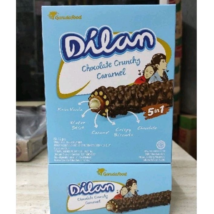 

Dilan chocolate crunchy caramel 1 box isi 12pcs astor wafer dillan