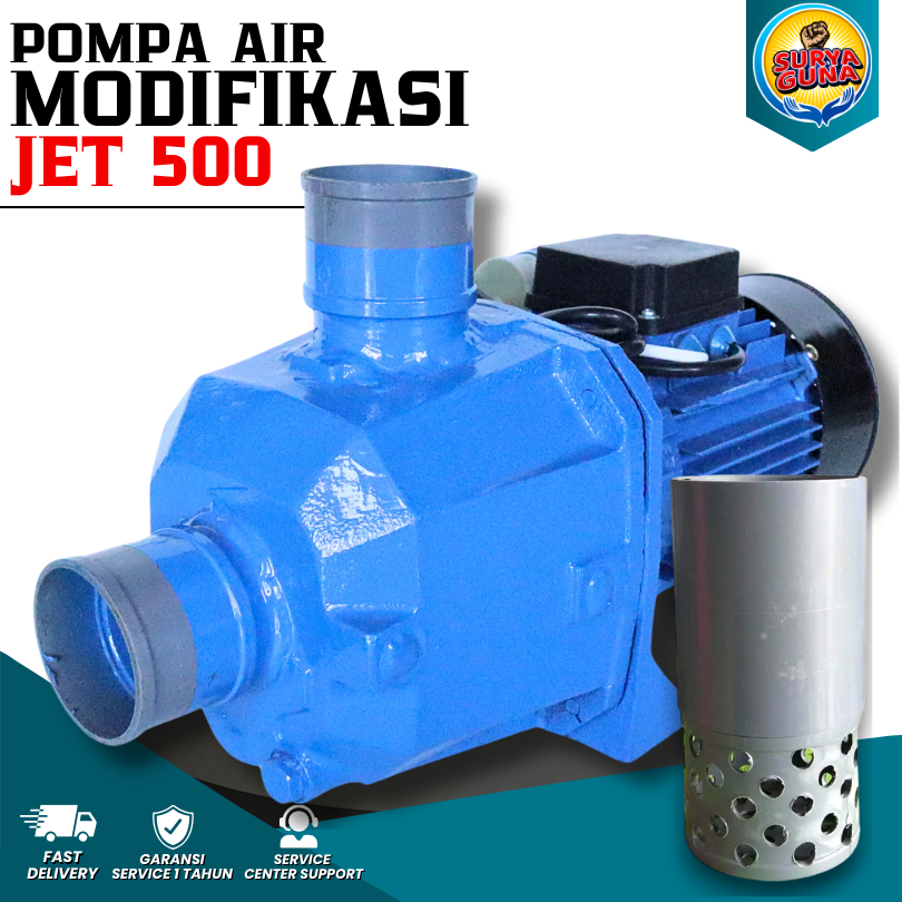 Pompa Air Modifikasi Listrik dim Pompa Surya Guna Debit air Super Deras Tipe JET 500