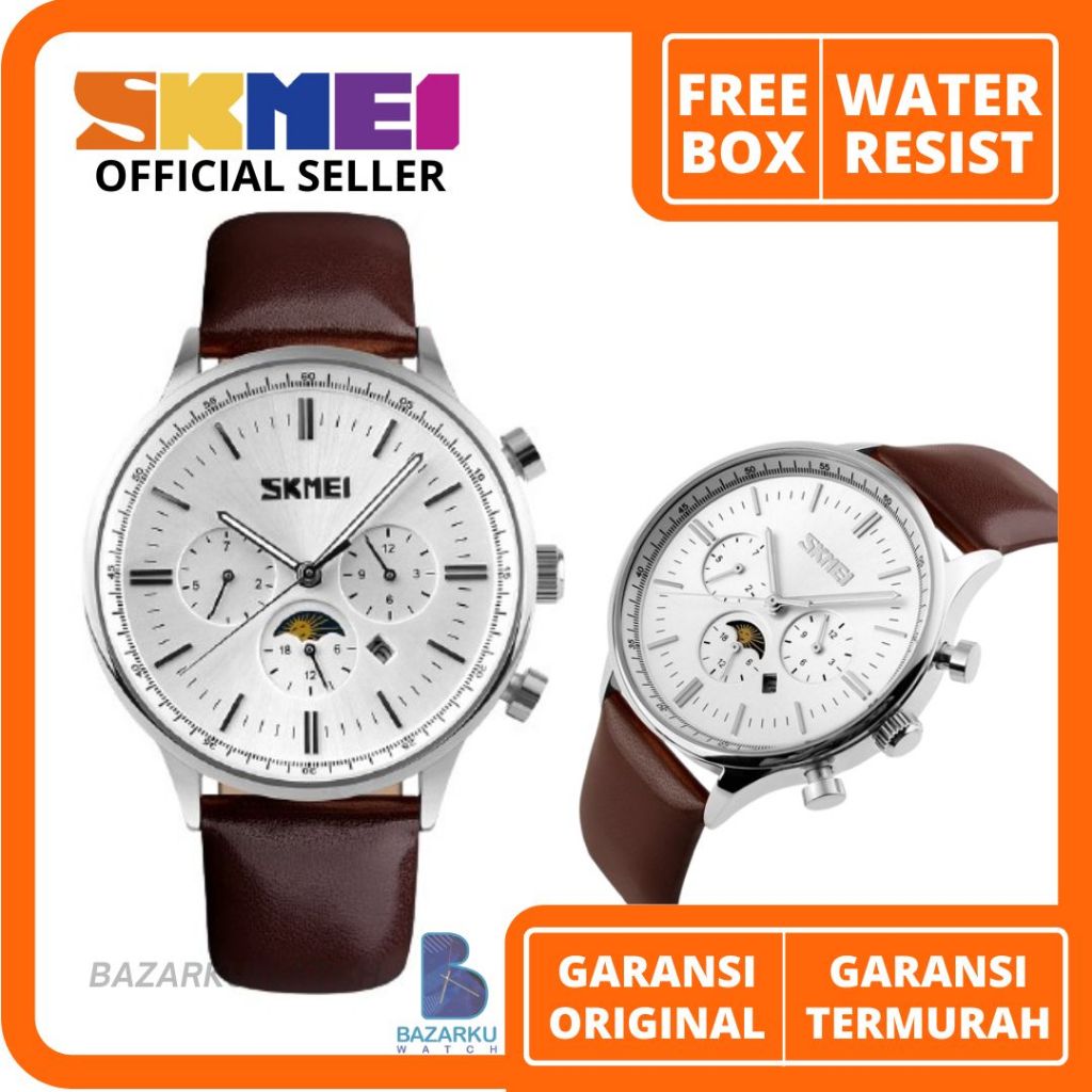 Jam Tangan Pria Skmei 9117 Jam Tangan Skmei Jam Tangan Kulit Jam Tangan Cowok Modis SKMEI